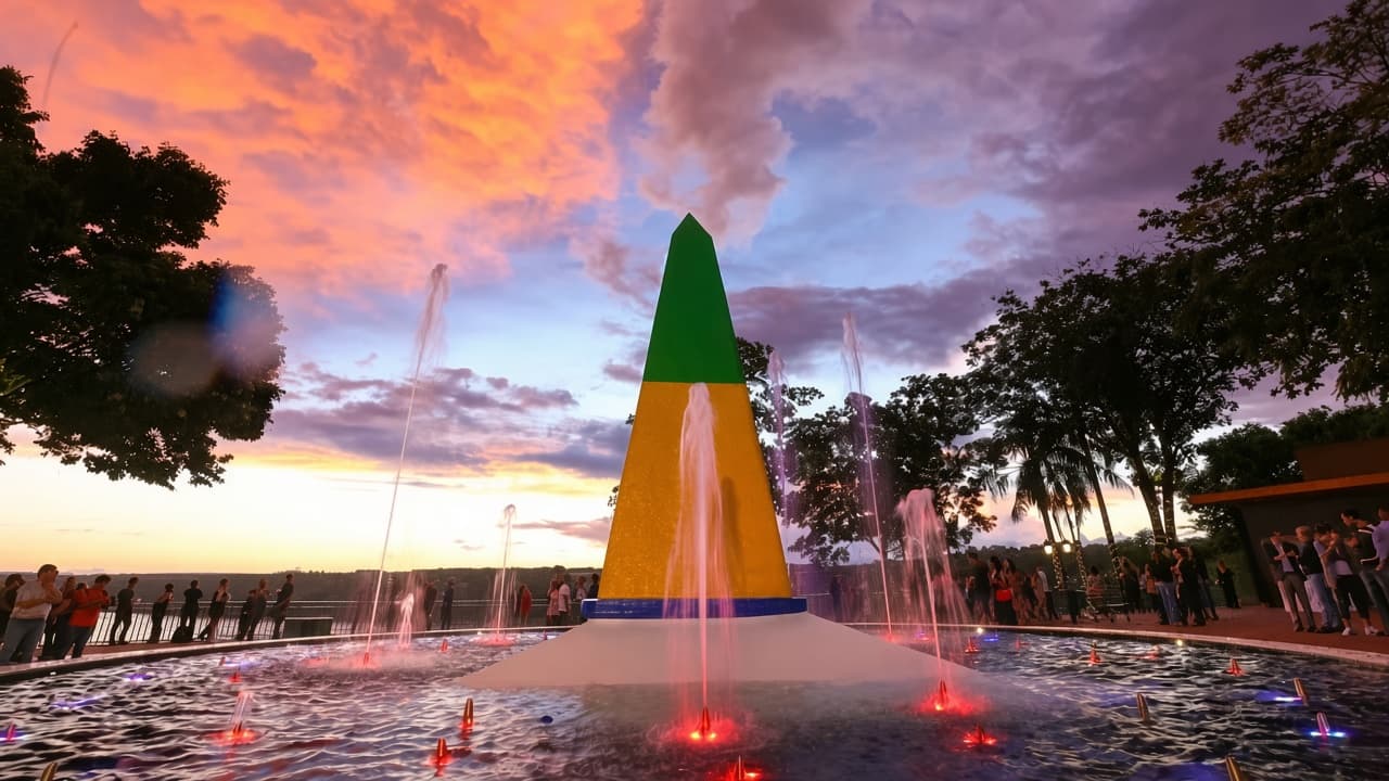 Obelisco do Marco das Três Fronteiras, em Foz do Iguaçu