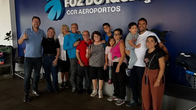 Recepção de grupo no aeroporto de Foz do Iguaçu